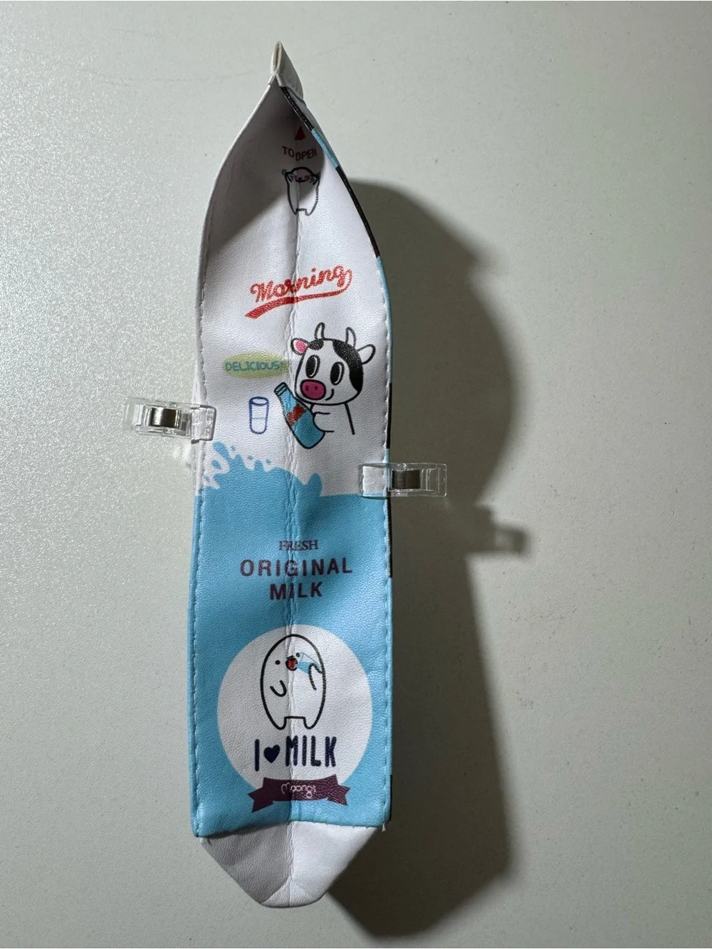 Milk Blue Kids Pencil Case - Cute Cartoon Design